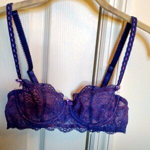 Adore Me purple lace, mesh bra
